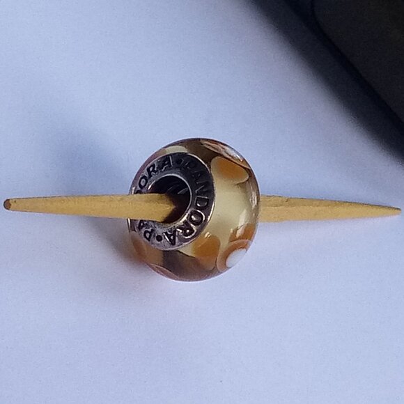 Pandora 790645 Sterling Silver Flowers for You Murano Glass Bead yellow - Picture 2 of 5